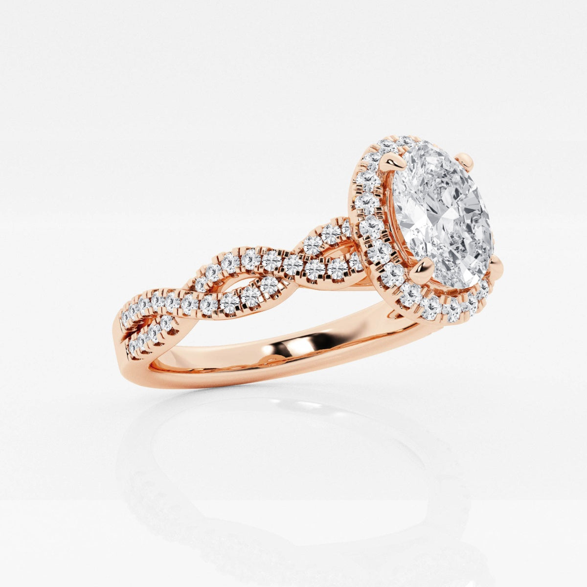 Juliette - Double Twist Halo Engagement Ring