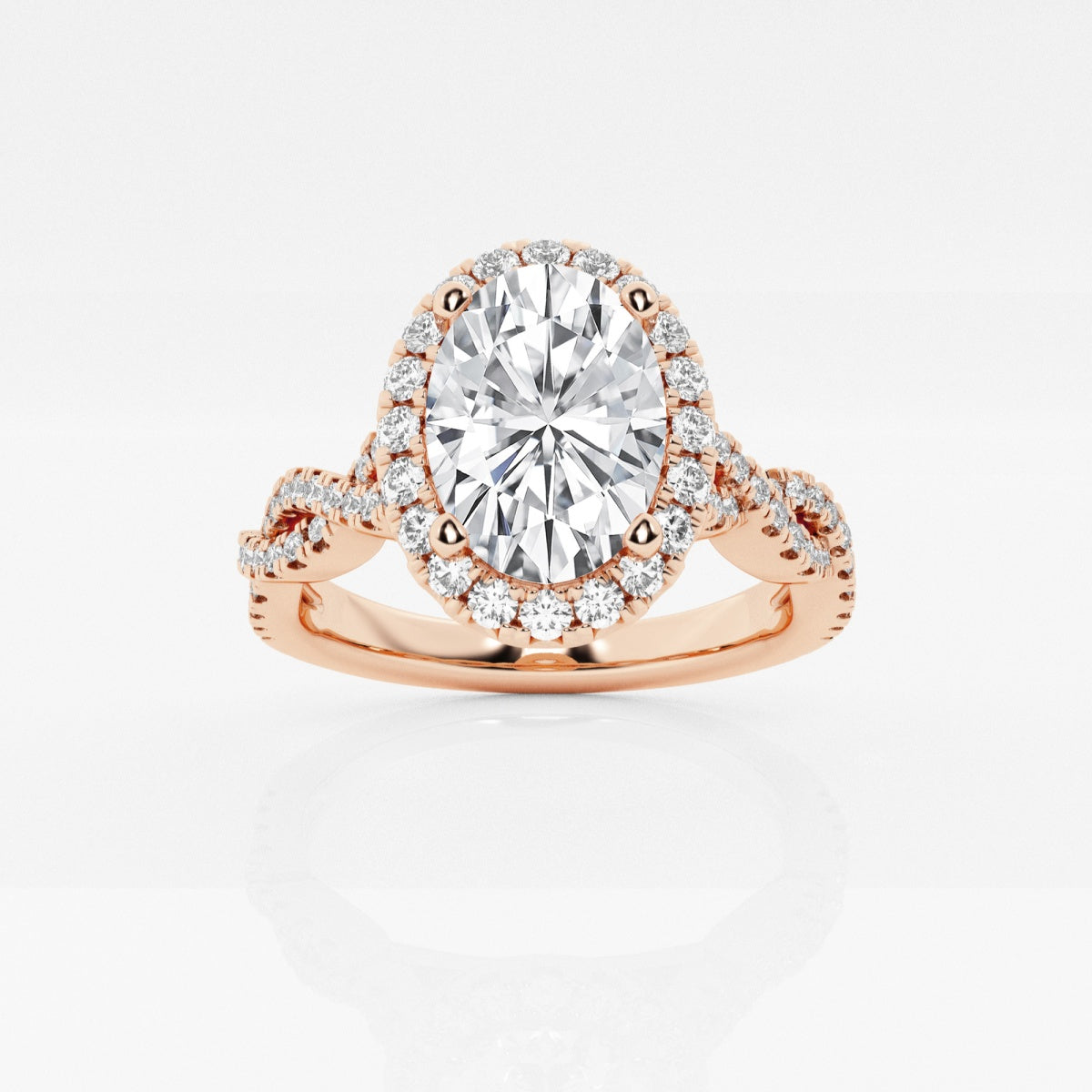 Juliette - Double Twist Halo Engagement Ring