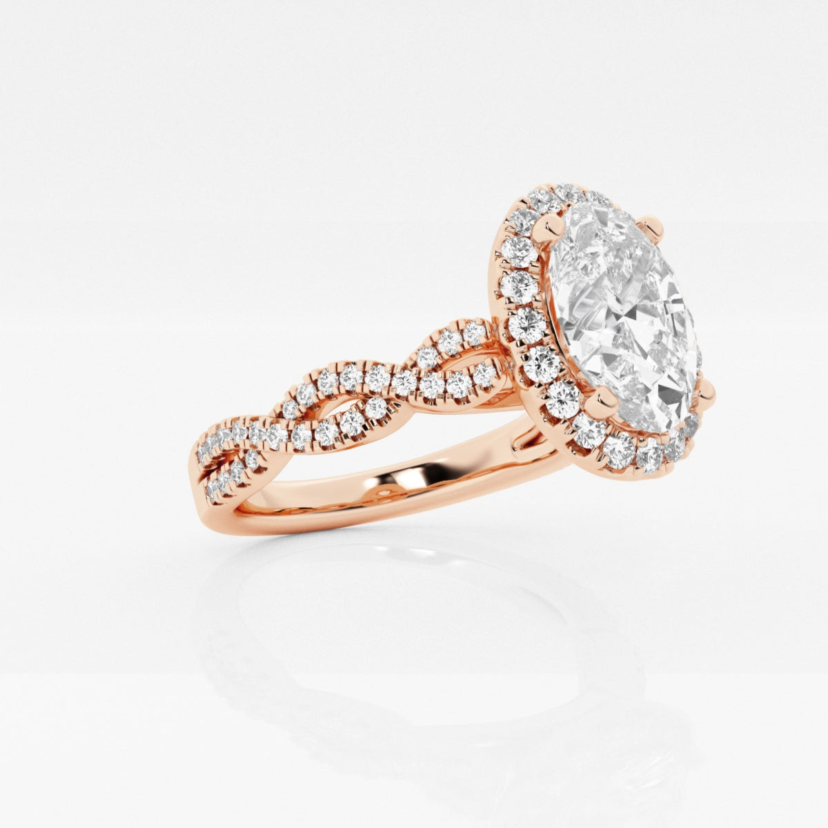 Juliette - Double Twist Halo Engagement Ring