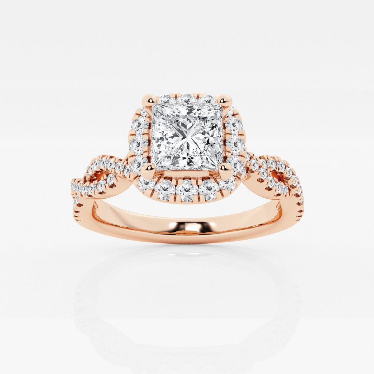 Juliette - Double Twist Halo Engagement Ring