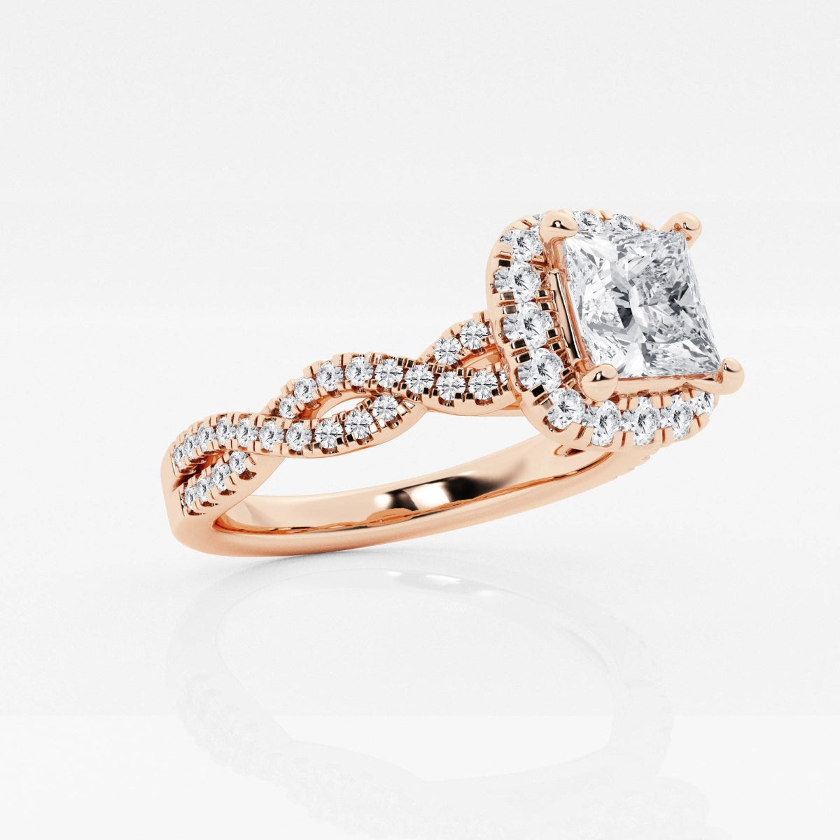 Juliette - Double Twist Halo Engagement Ring