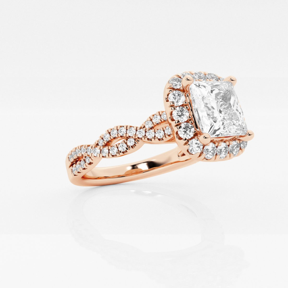 Juliette - Double Twist Halo Engagement Ring