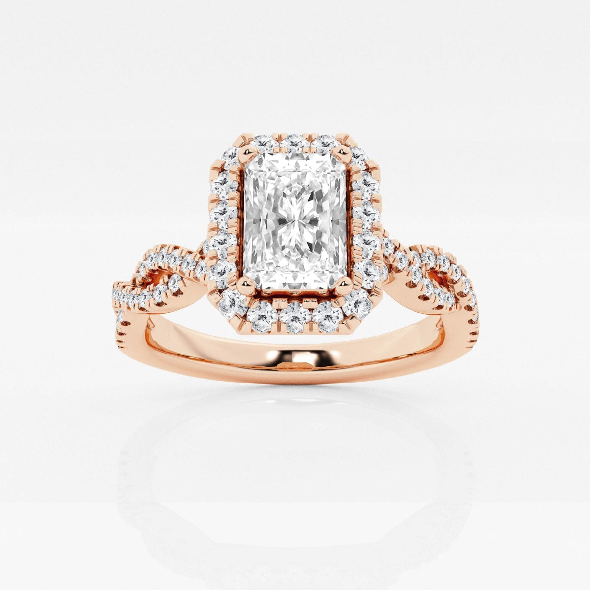 Juliette - Double Twist Halo Engagement Ring