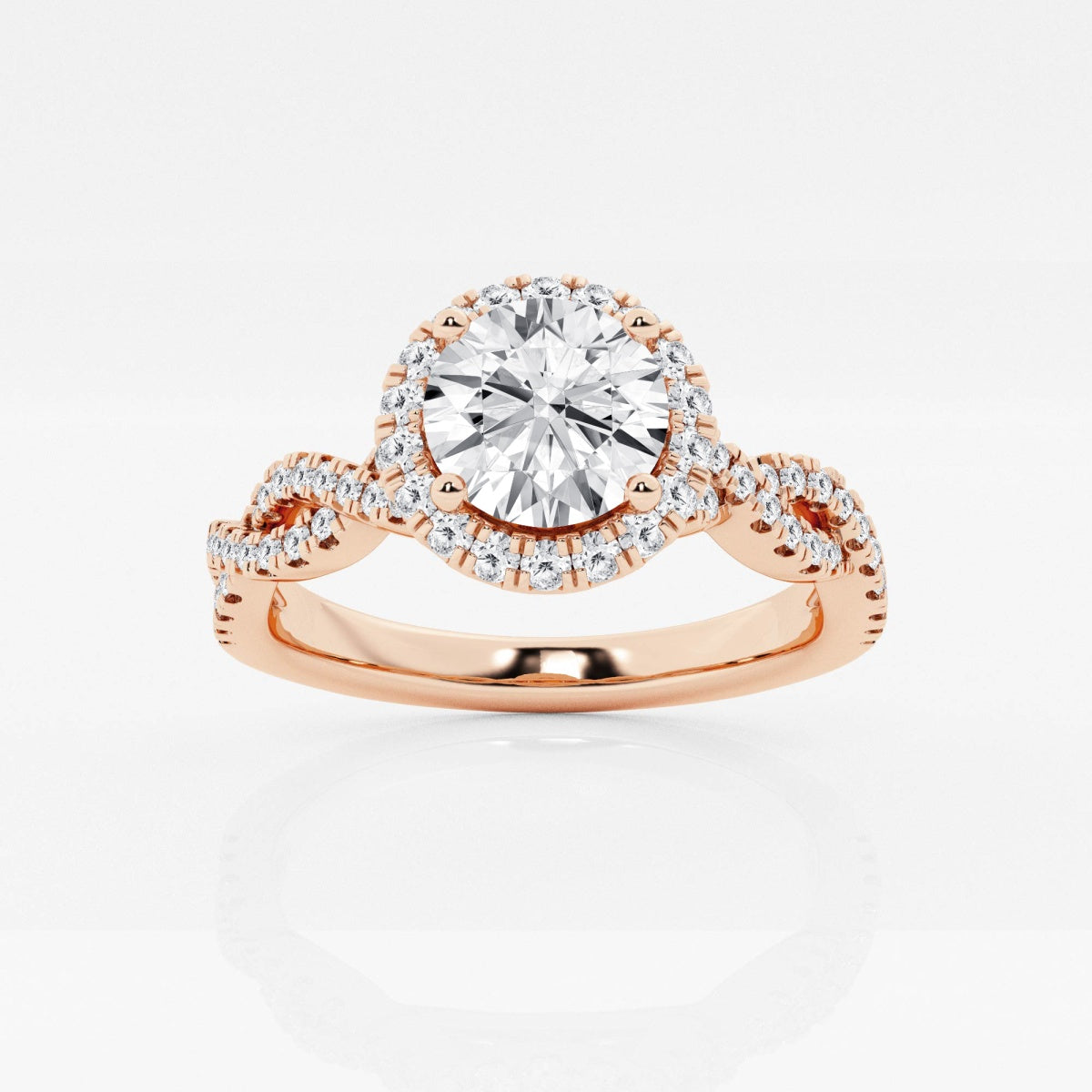 Juliette - Double Twist Halo Engagement Ring