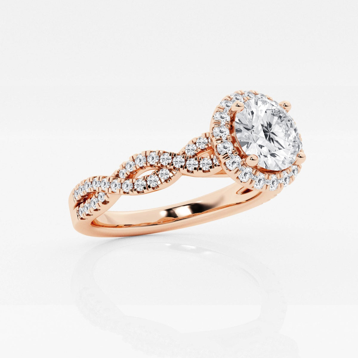 Juliette - Double Twist Halo Engagement Ring