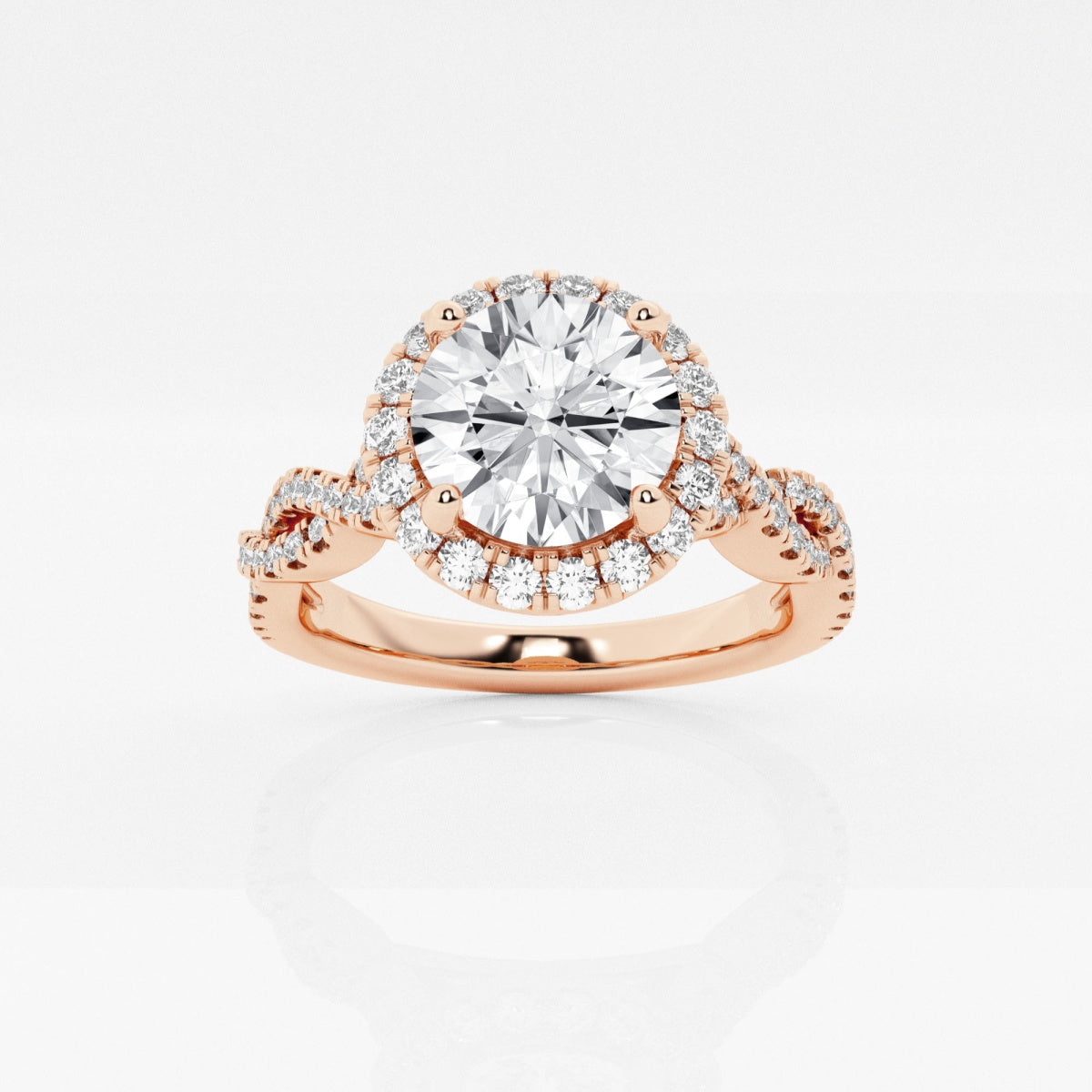 Juliette - Double Twist Halo Engagement Ring