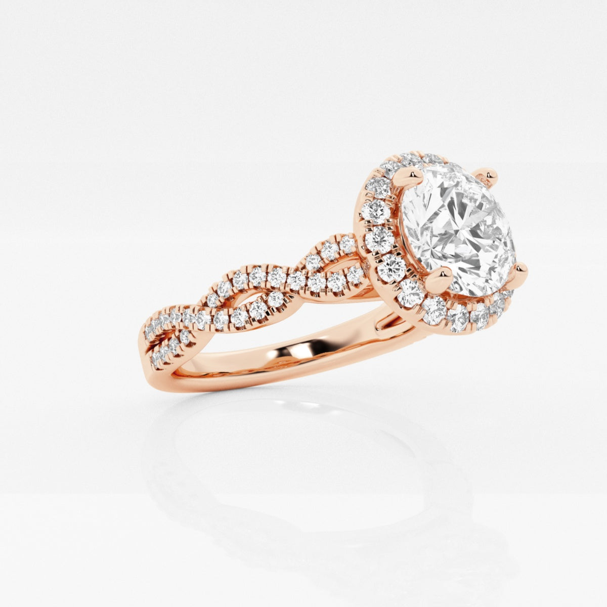 Juliette - Double Twist Halo Engagement Ring