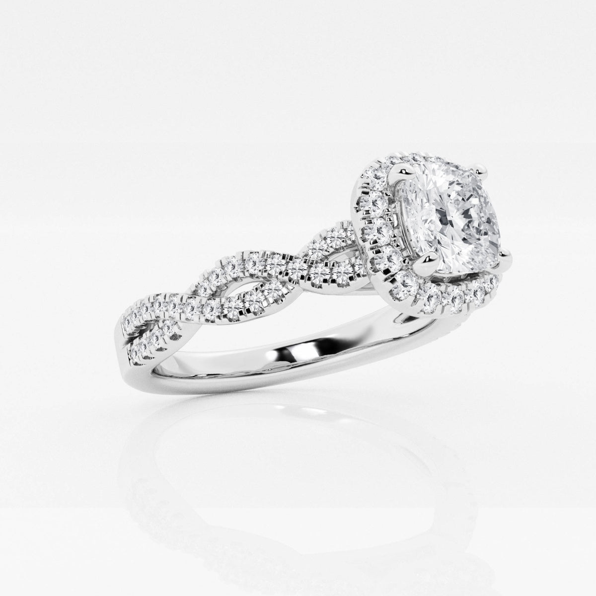 Juliette - Double Twist Halo Engagement Ring