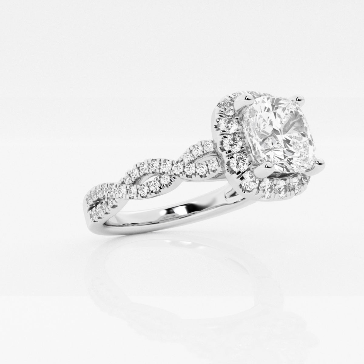 Juliette - Double Twist Halo Engagement Ring