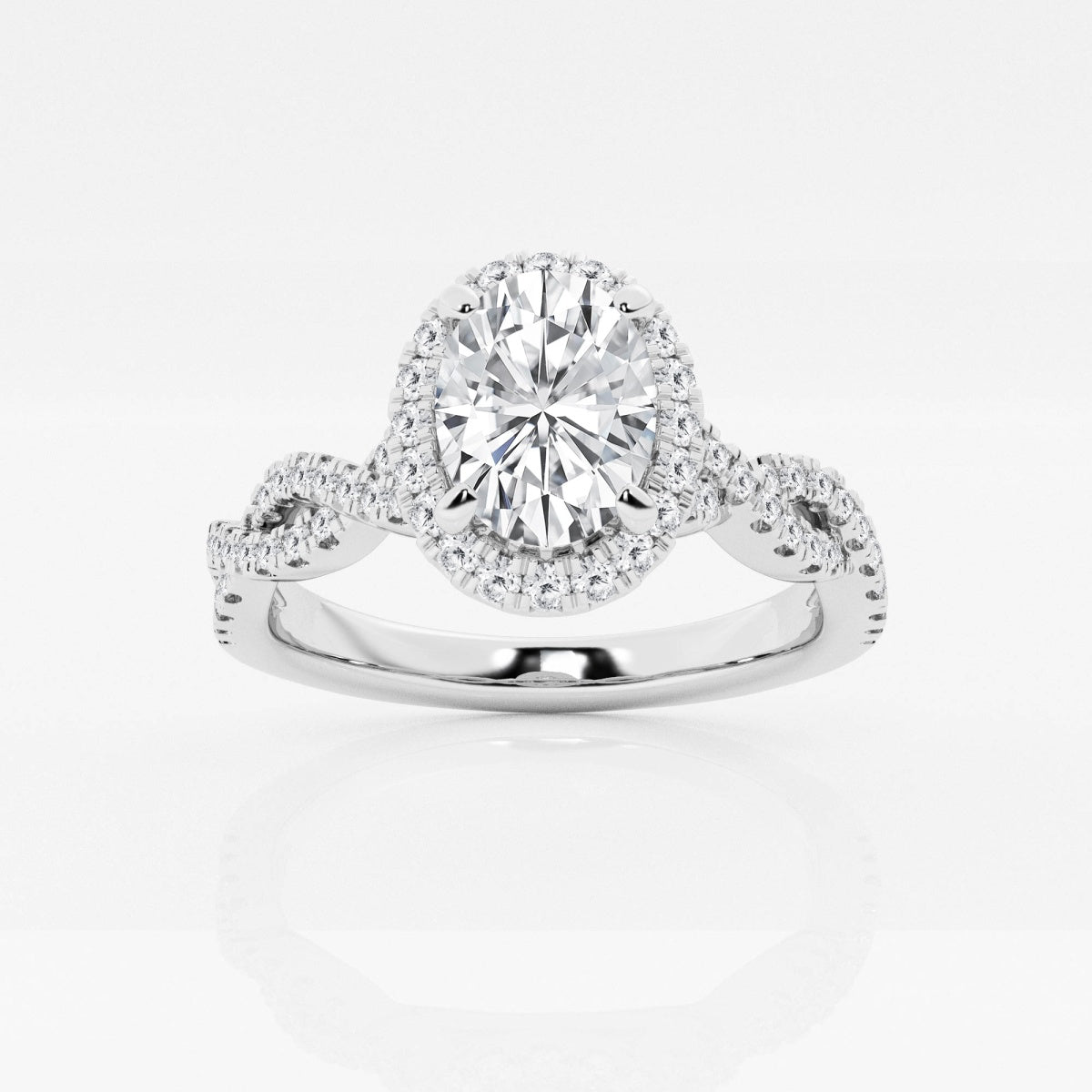 Juliette - Double Twist Halo Engagement Ring