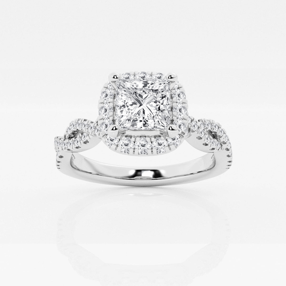 Juliette - Double Twist Halo Engagement Ring