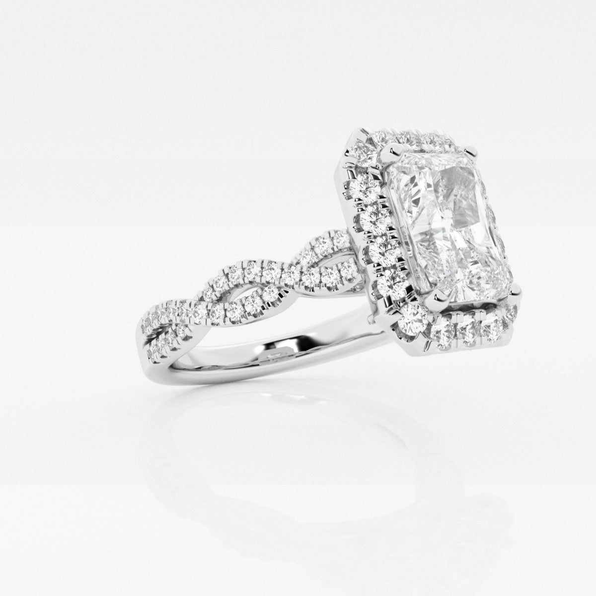 Juliette - Double Twist Halo Engagement Ring