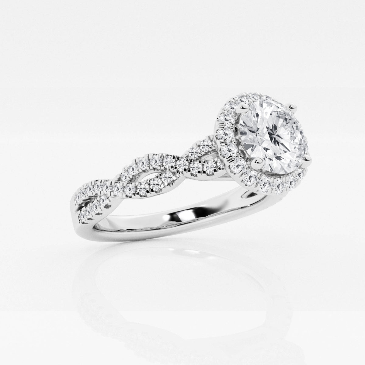 Juliette - Double Twist Halo Engagement Ring