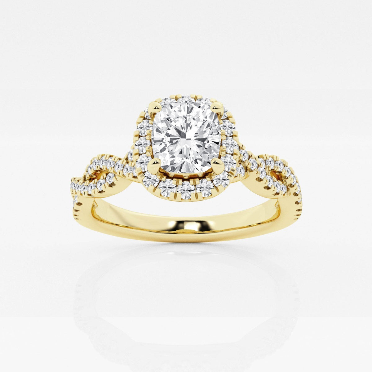 Juliette - Double Twist Halo Engagement Ring