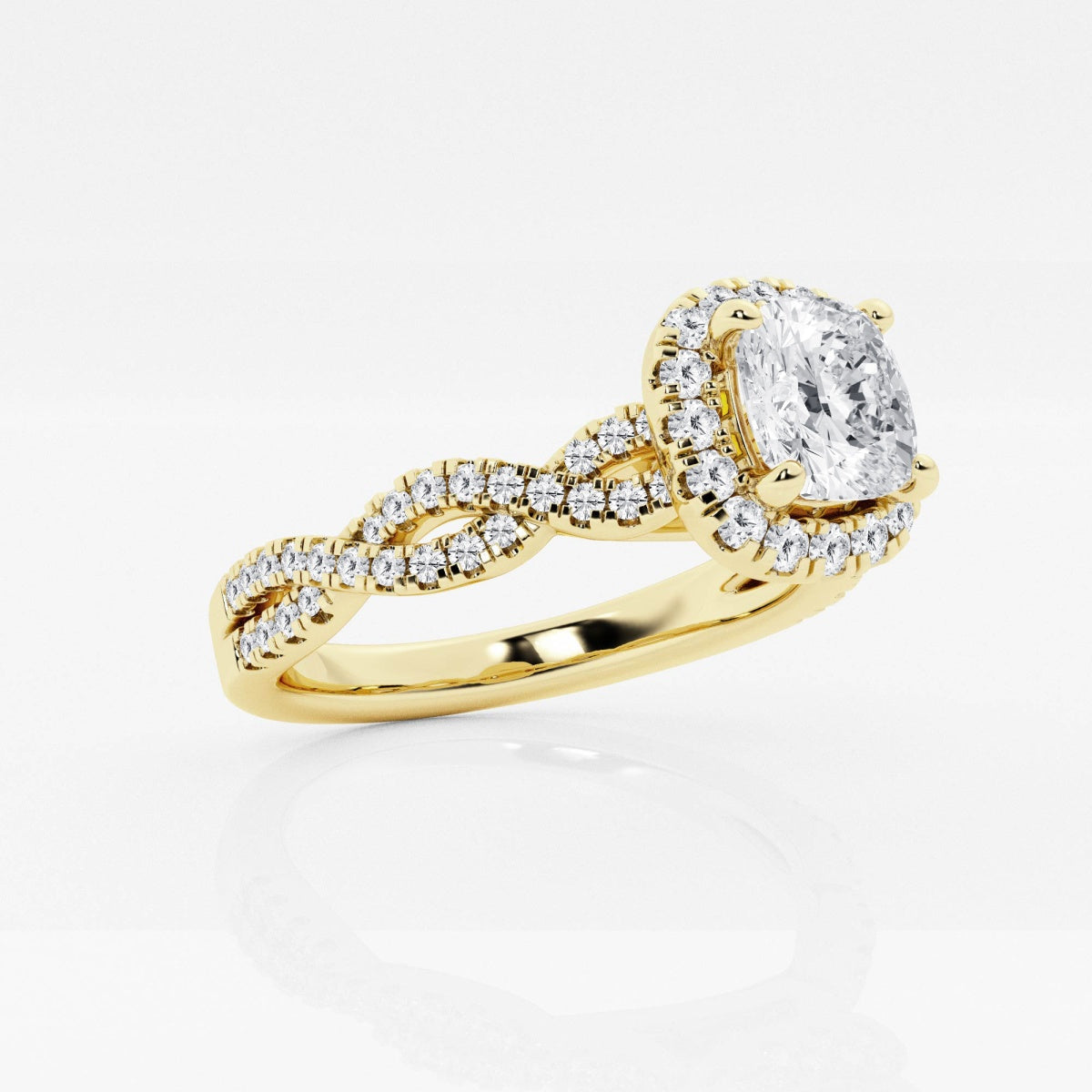 Juliette - Double Twist Halo Engagement Ring