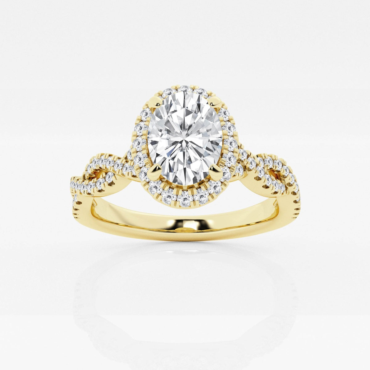 Juliette - Double Twist Halo Engagement Ring