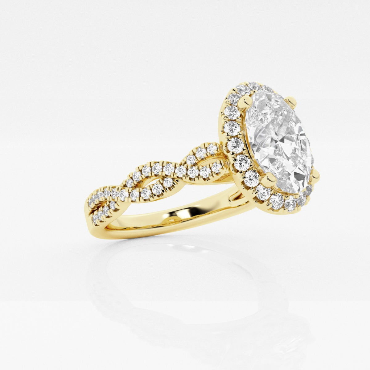 Juliette - Double Twist Halo Engagement Ring