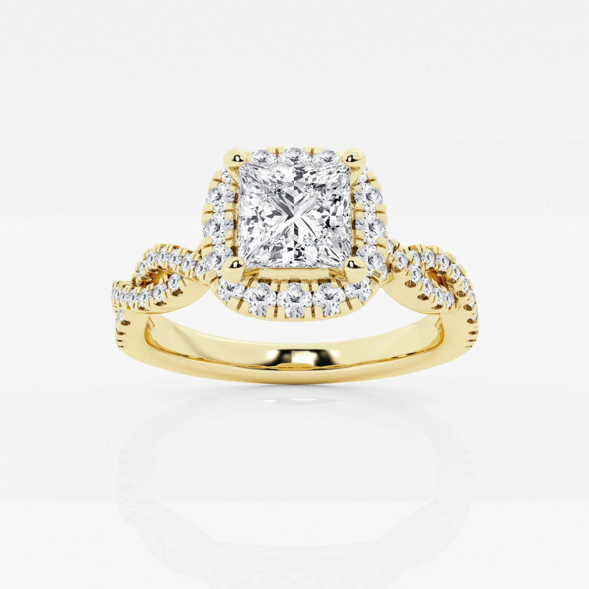 Juliette - Double Twist Halo Engagement Ring