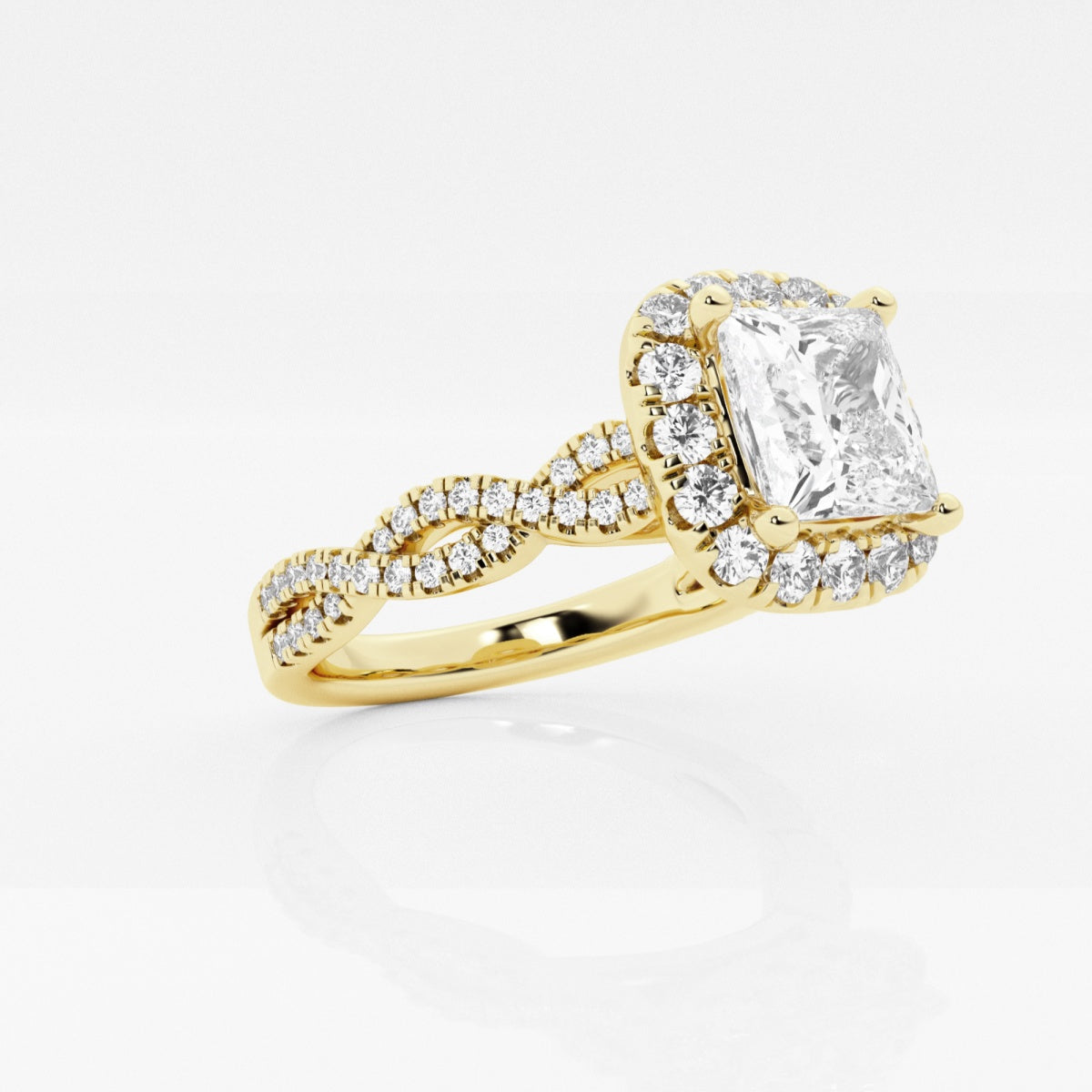 Juliette - Double Twist Halo Engagement Ring