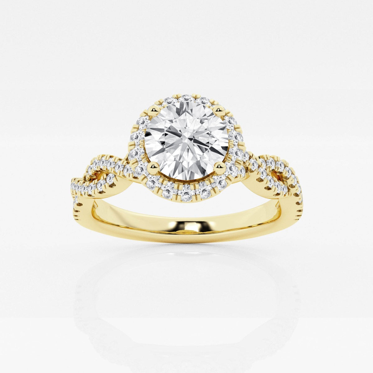 Juliette - Double Twist Halo Engagement Ring