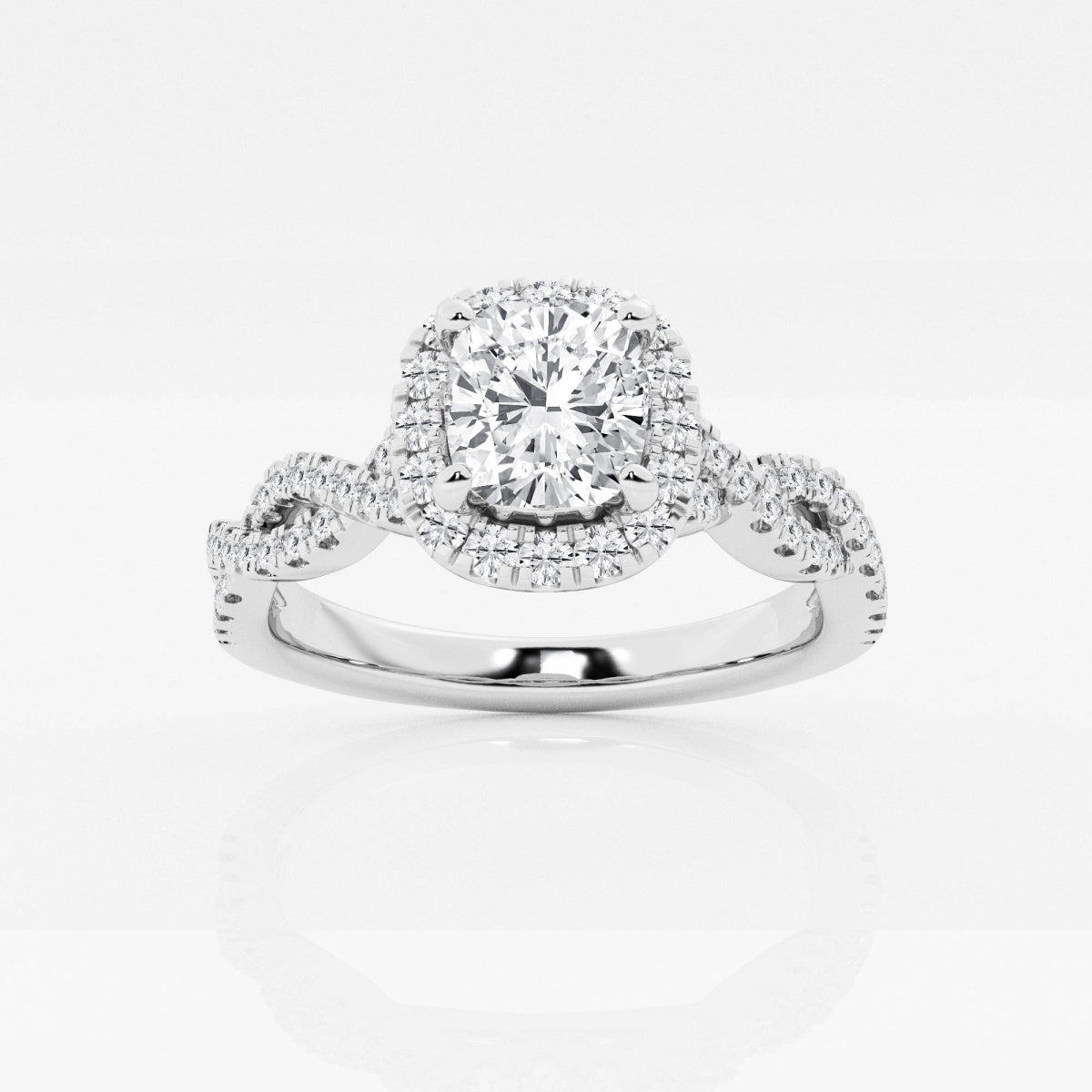 Juliette - Double Twist Halo Engagement Ring