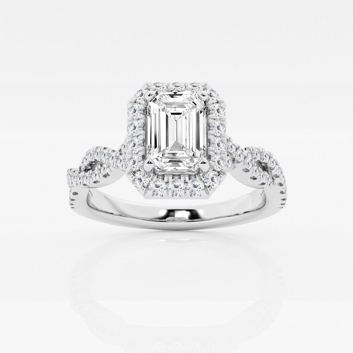 Juliette - Double Twist Halo Engagement Ring