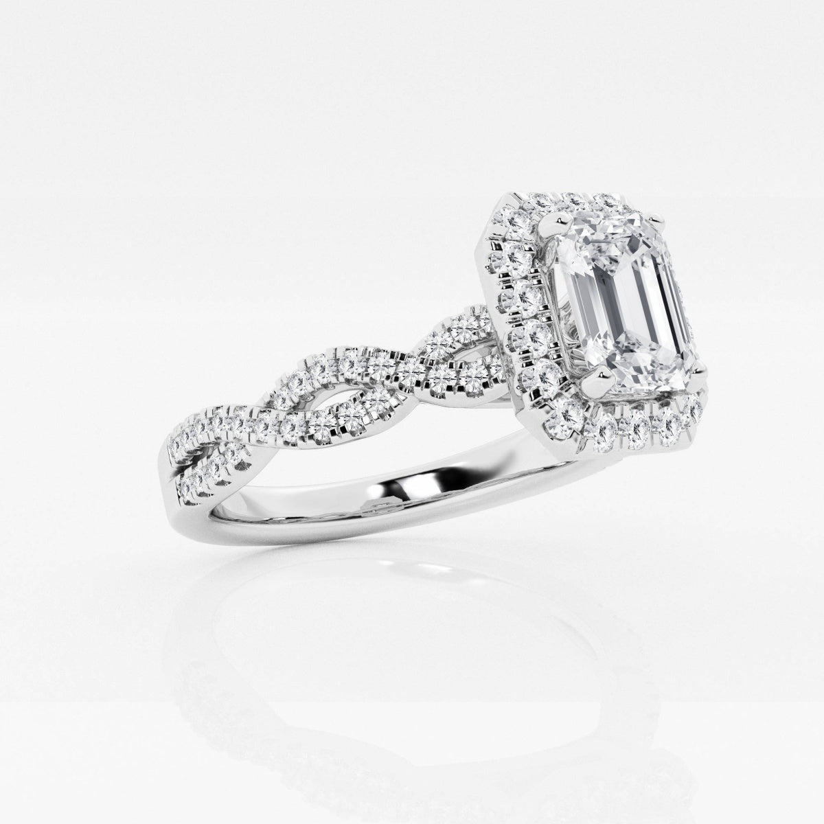 Juliette - Double Twist Halo Engagement Ring