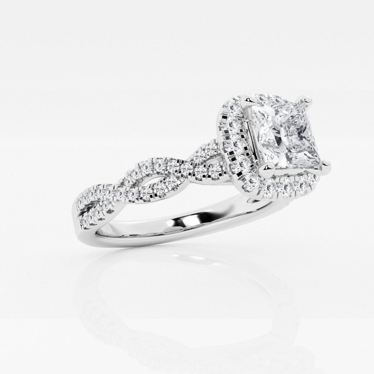 Juliette - Double Twist Halo Engagement Ring