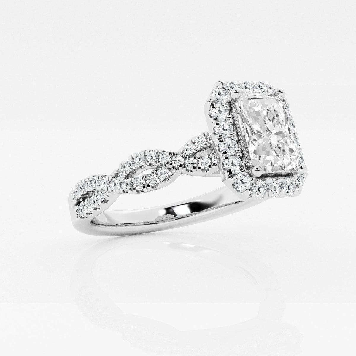 Juliette - Double Twist Halo Engagement Ring