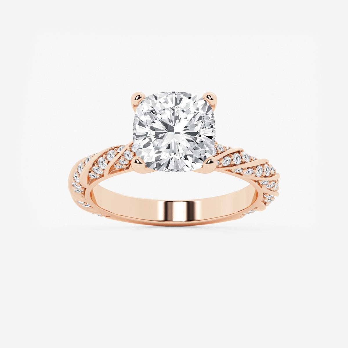 Lila - Ribbon Side Stones Engagement Ring