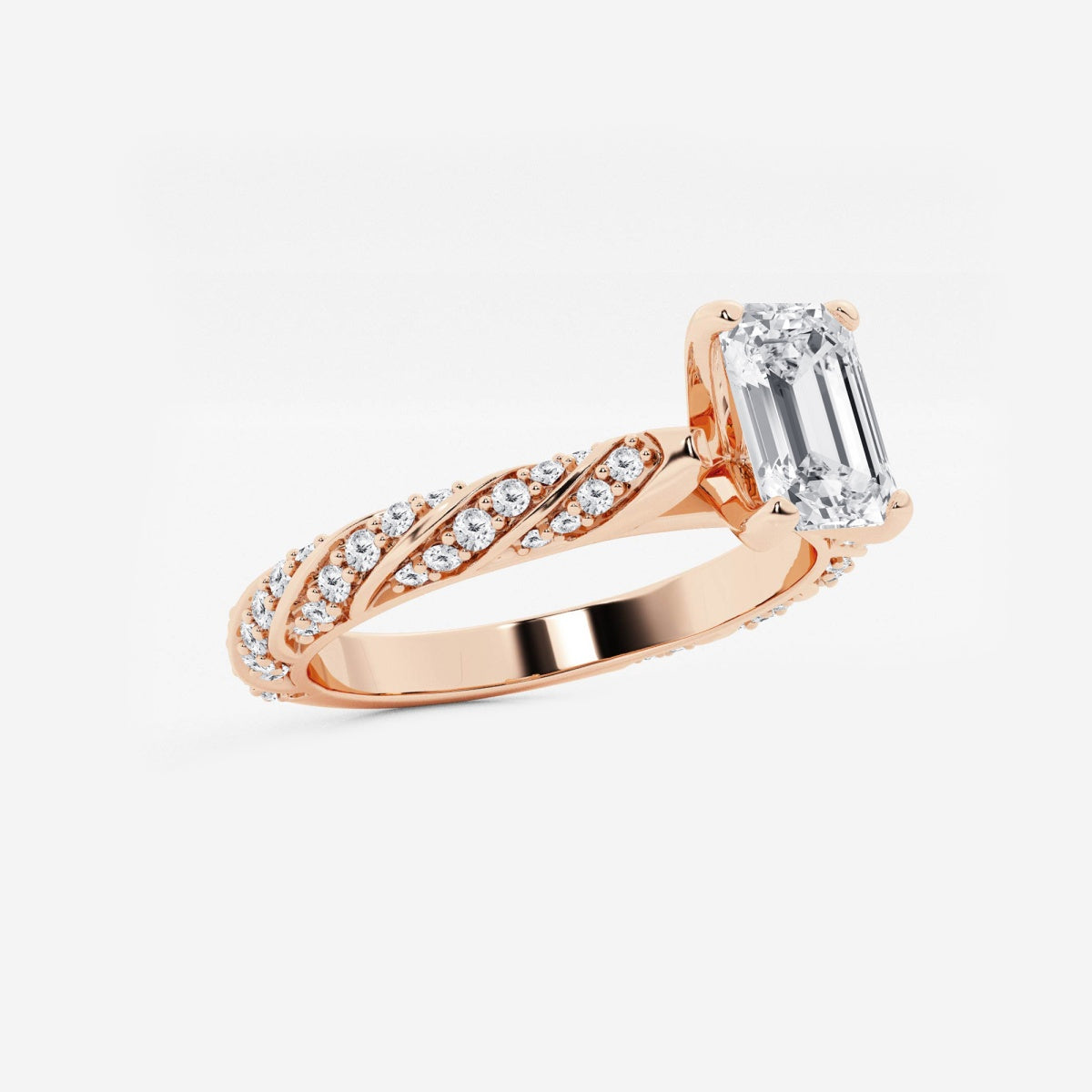 Lila - Ribbon Side Stones Engagement Ring