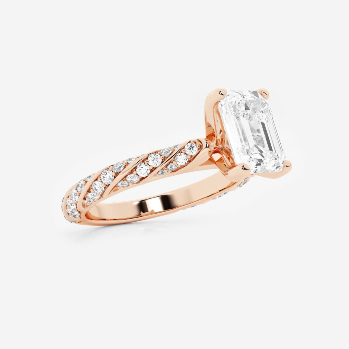 Lila - Ribbon Side Stones Engagement Ring