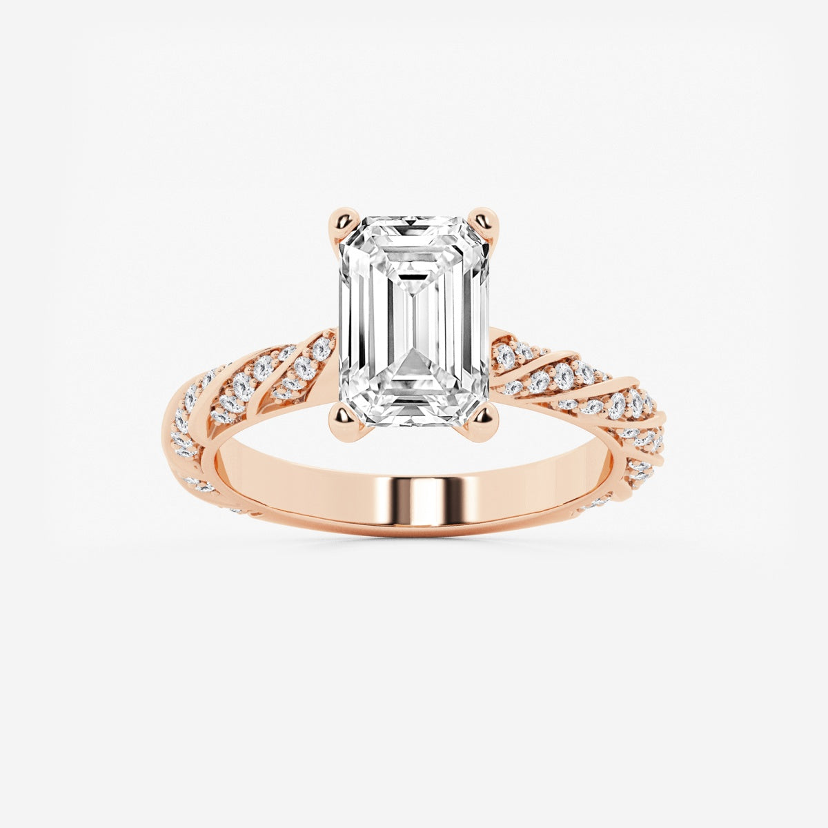 Lila - Ribbon Side Stones Engagement Ring