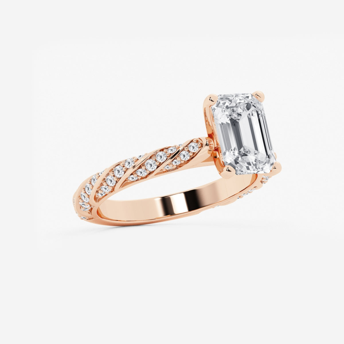 Lila - Ribbon Side Stones Engagement Ring