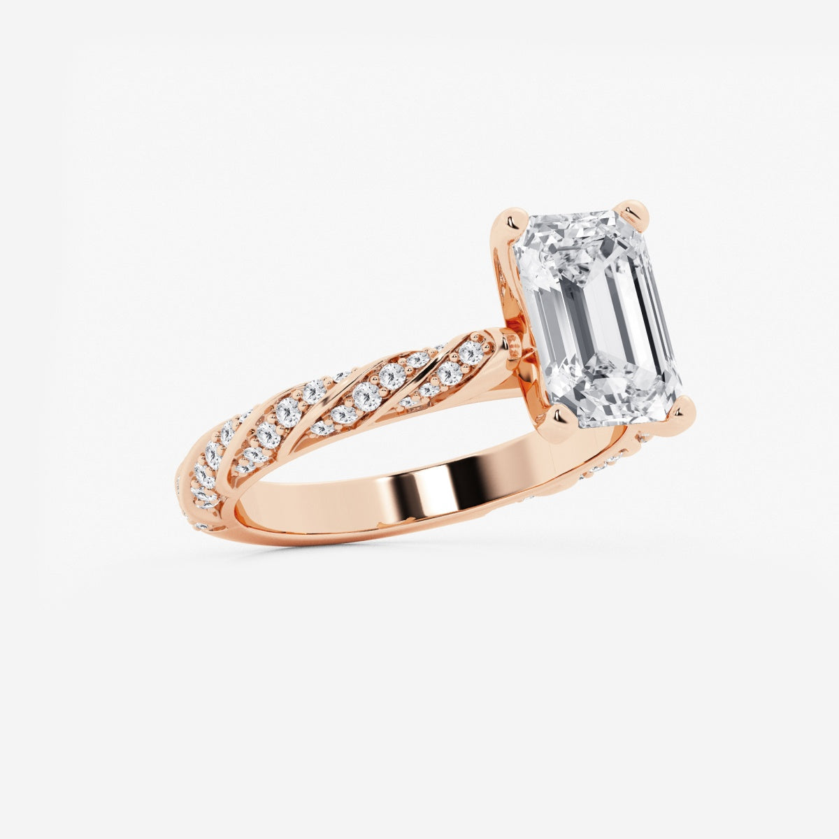 Lila - Ribbon Side Stones Engagement Ring