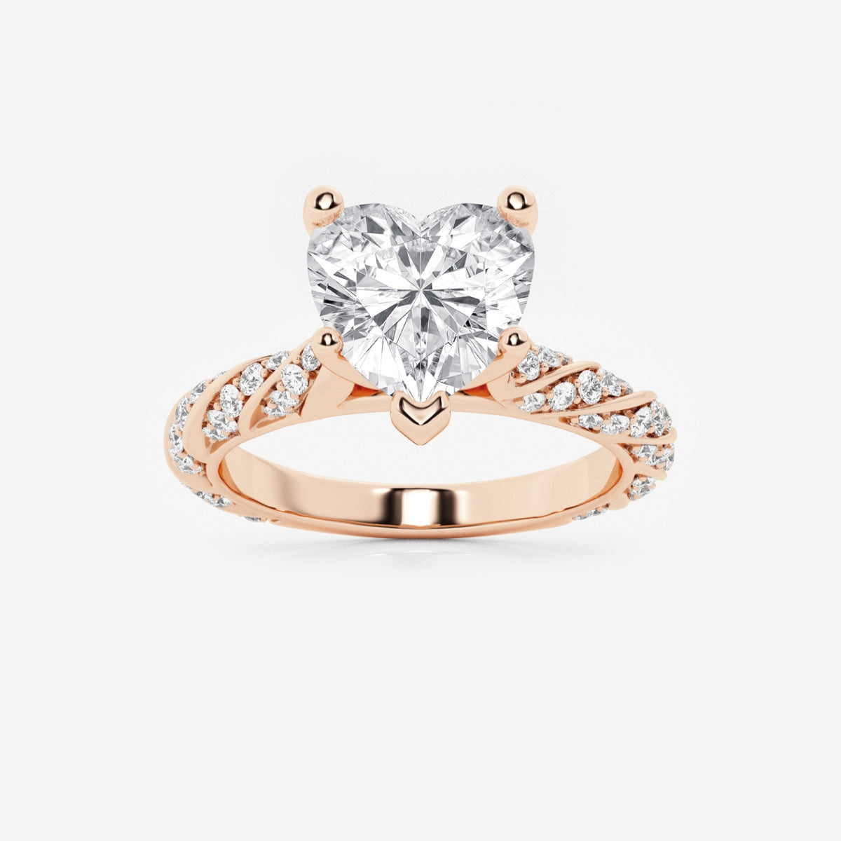 Lila - Ribbon Side Stones Engagement Ring