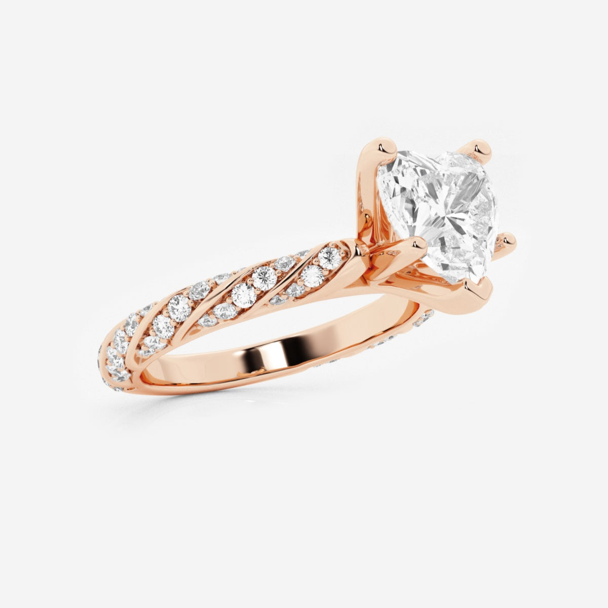 Lila - Ribbon Side Stones Engagement Ring