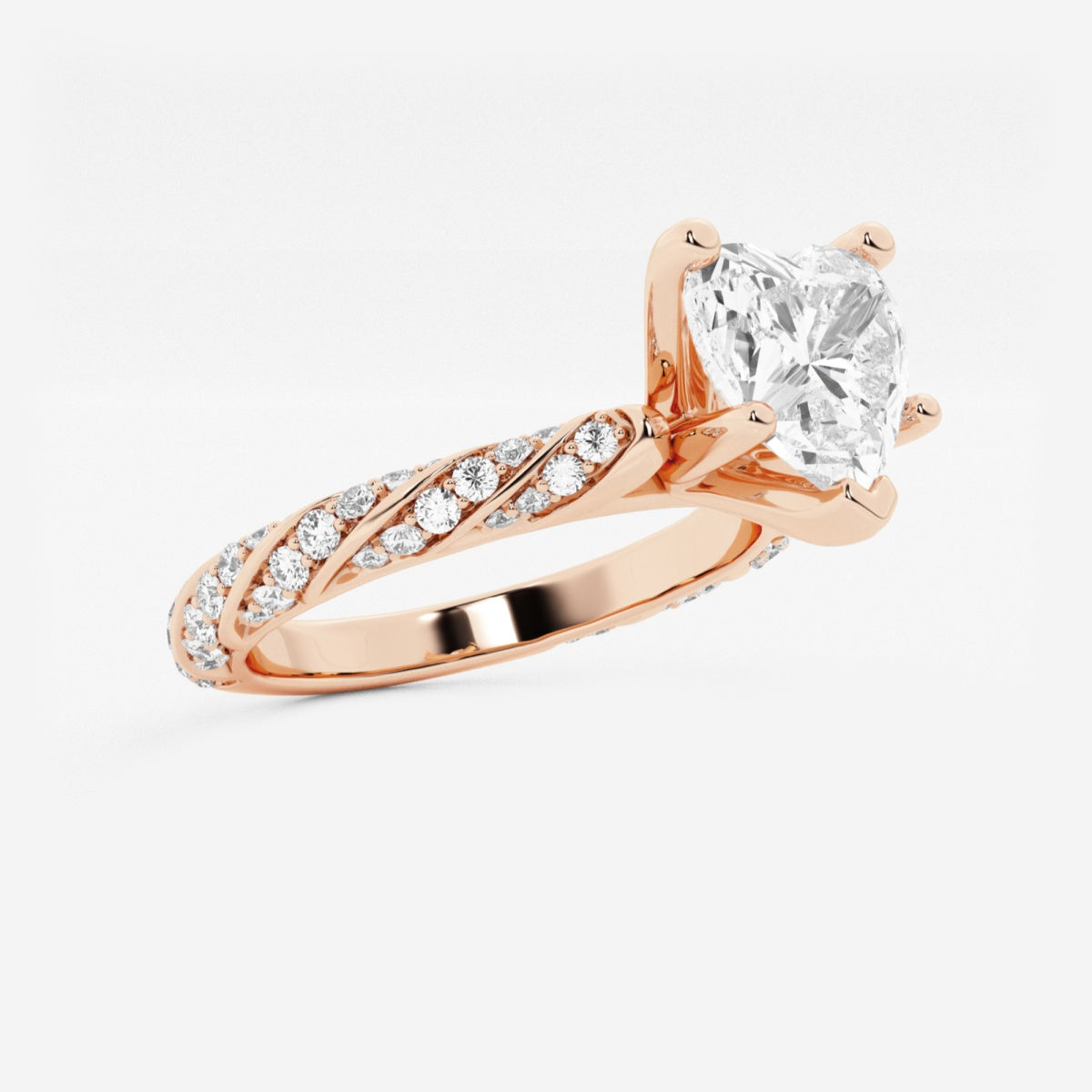 Lila - Ribbon Side Stones Engagement Ring