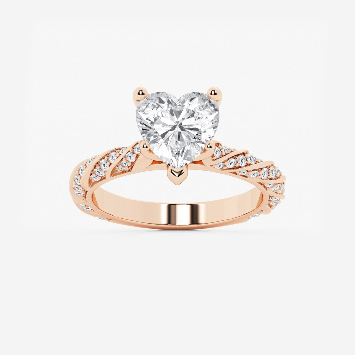 Lila - Ribbon Side Stones Engagement Ring