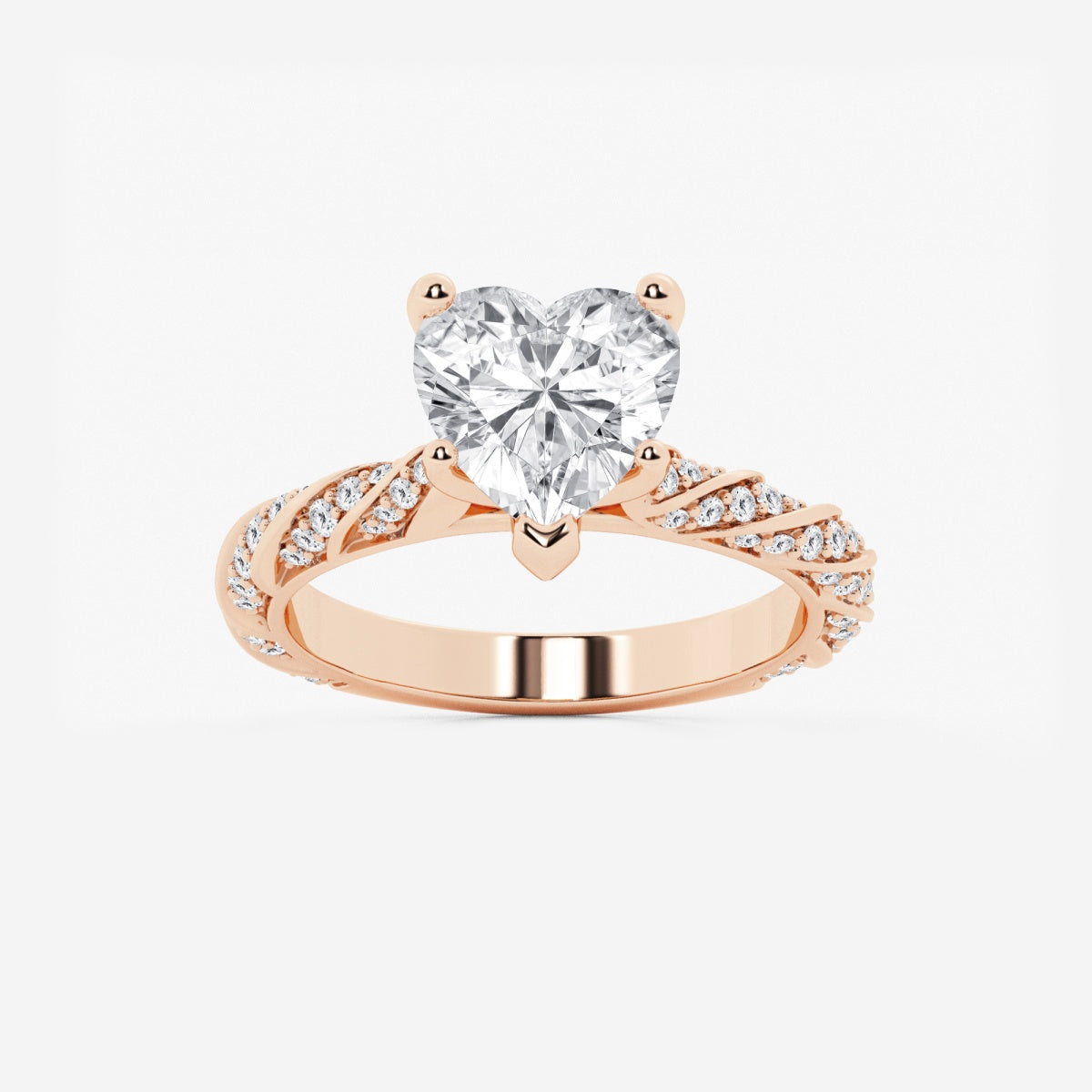 Lila - Ribbon Side Stones Engagement Ring