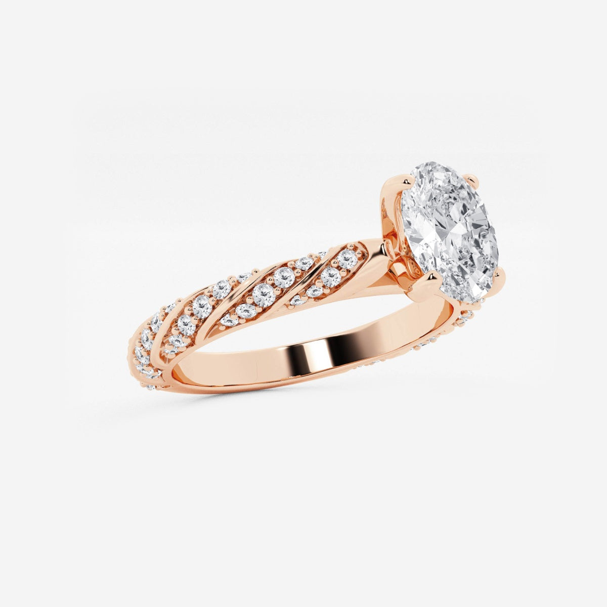 Lila - Ribbon Side Stones Engagement Ring