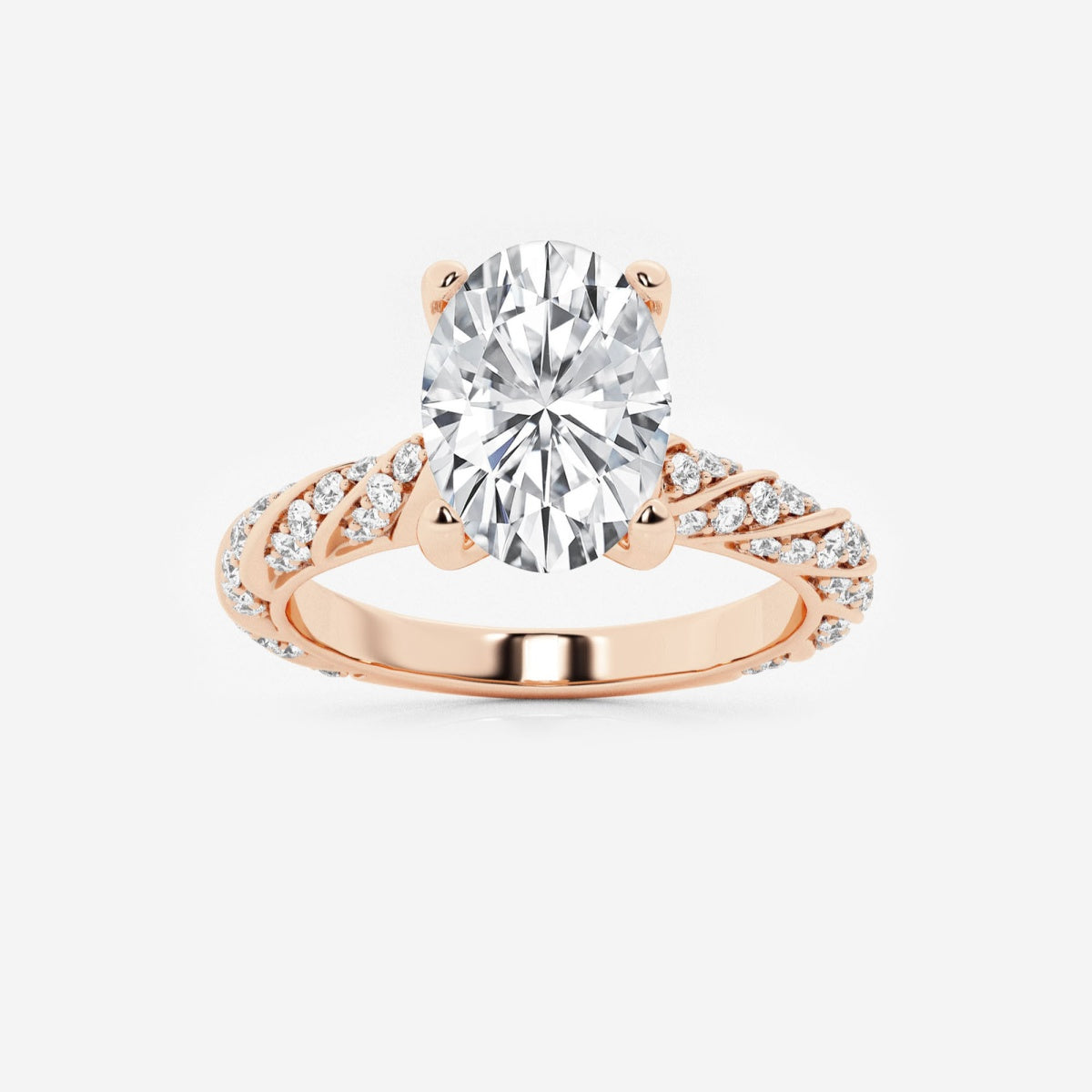 Lila - Ribbon Side Stones Engagement Ring