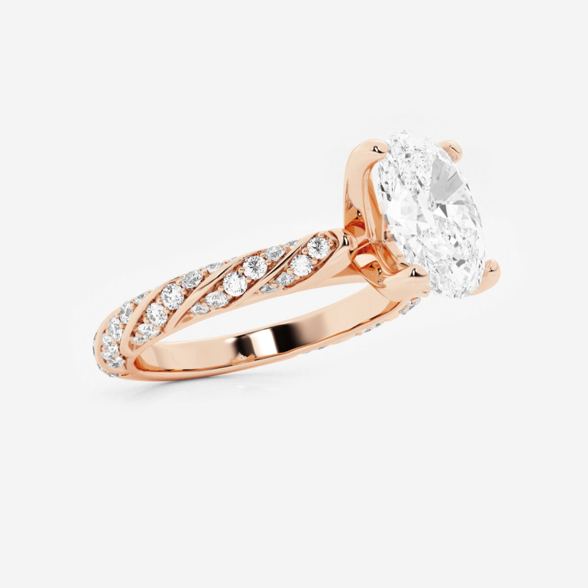 Lila - Ribbon Side Stones Engagement Ring