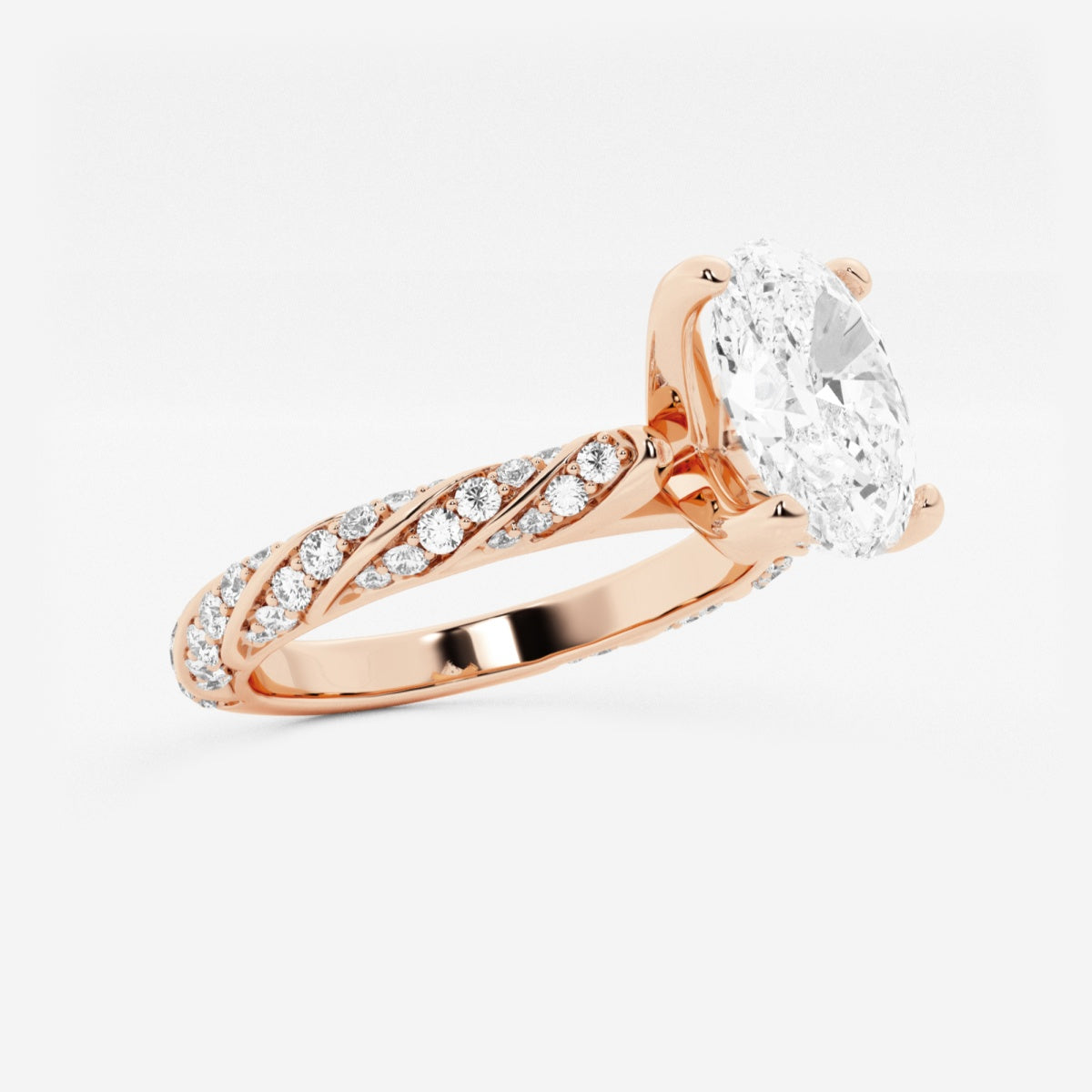 Lila - Ribbon Side Stones Engagement Ring