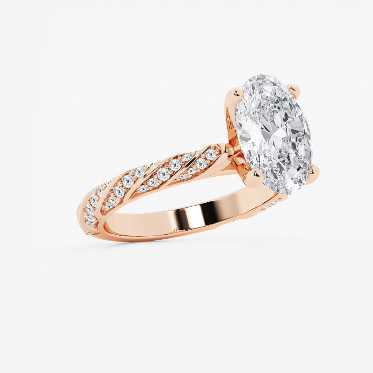 Lila - Ribbon Side Stones Engagement Ring