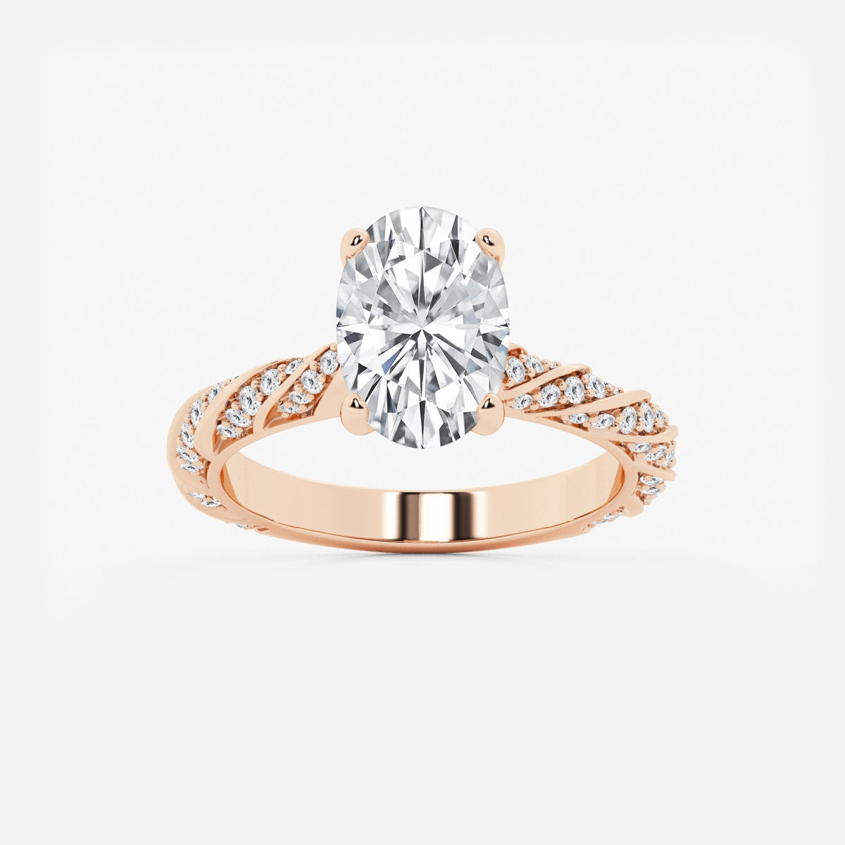 Lila - Ribbon Side Stones Engagement Ring