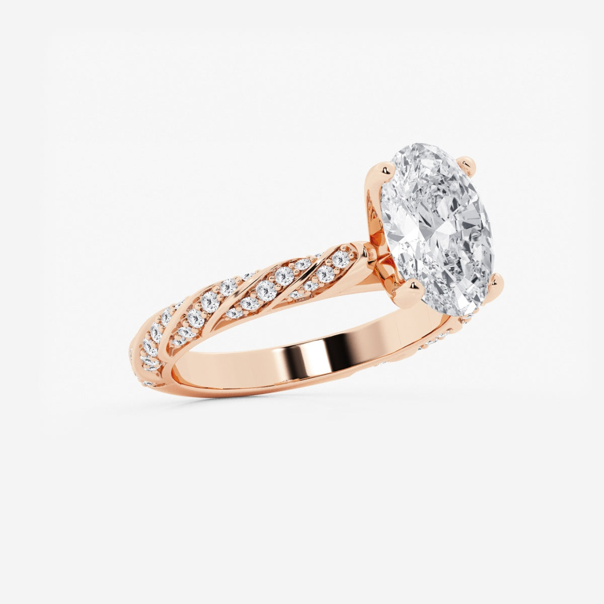 Lila - Ribbon Side Stones Engagement Ring