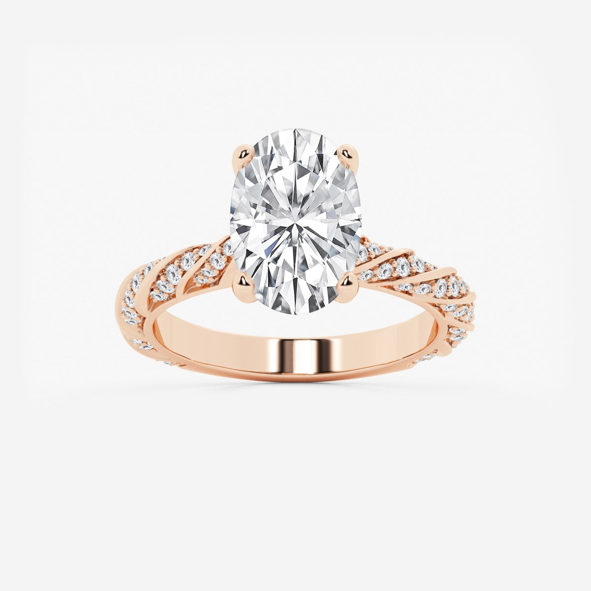 Lila - Ribbon Side Stones Engagement Ring