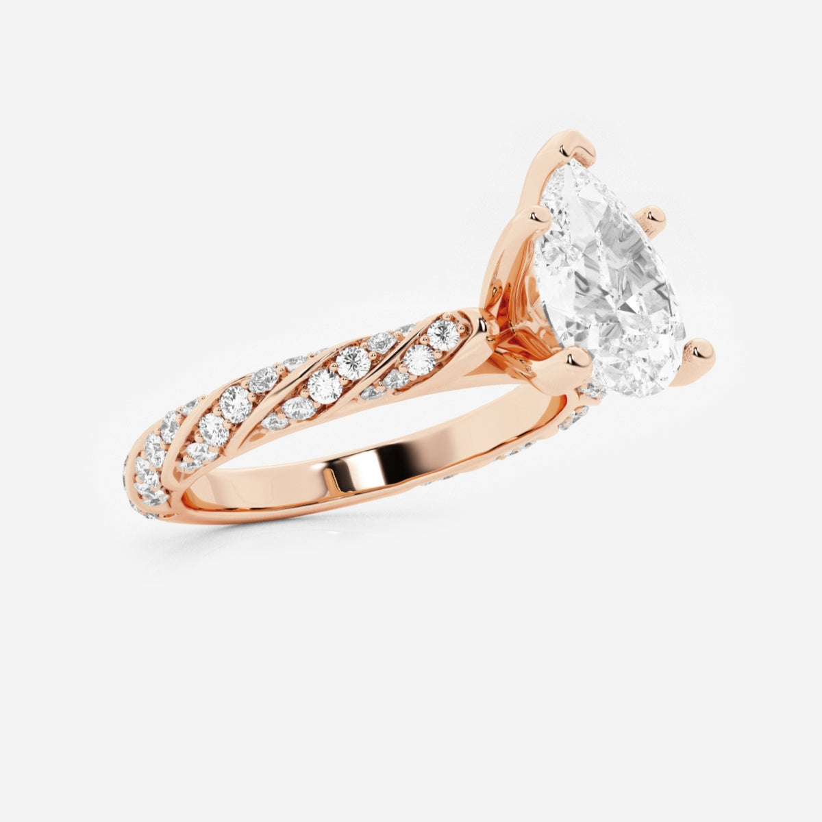 Lila - Ribbon Side Stones Engagement Ring