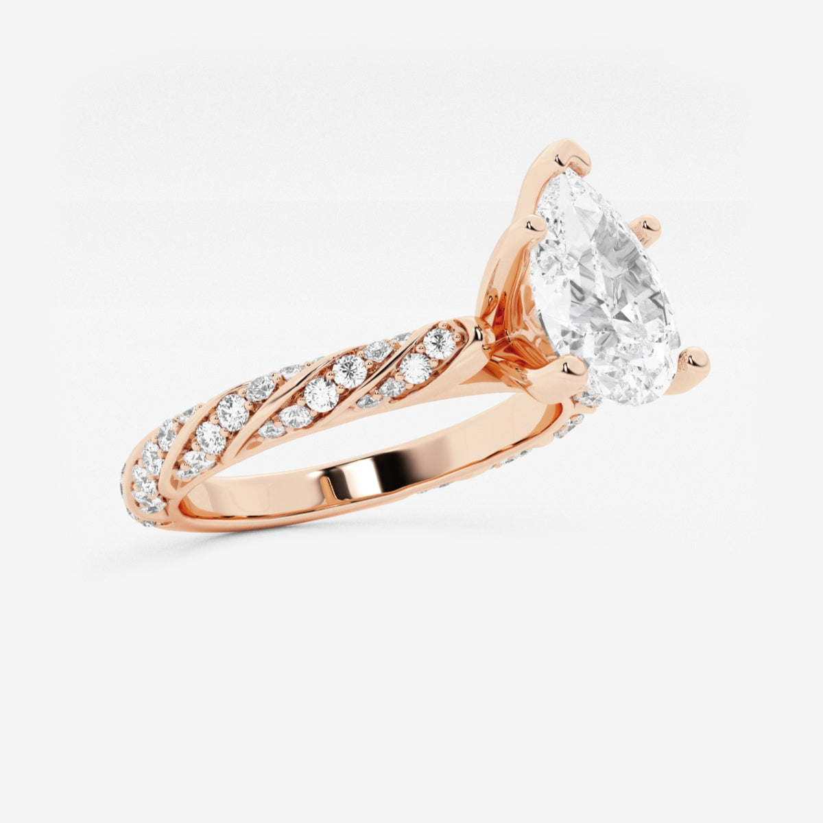 Lila - Ribbon Side Stones Engagement Ring